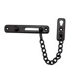 ULIFESTAR Stainless Steel Chain Door Lock,Heavy Duty Inside Door Latch Guard Keyless Door Lock Add Extra Security with Spring Anti-Theft Press Lock Door Hardware for Home Security (Black)