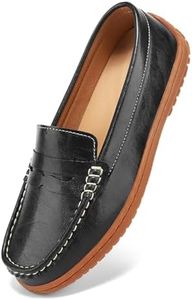 BEAUSEEN Women's Classic Handsewn Penny Loafers - Casual Slip On Moccasin Driving Shoes Lightweight Walking Flats Comfort Women Loafer Shoes, Black, 11 US