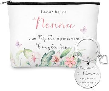Perthlin Regalo la Nonna Portachiavi della Nonna Borsa per Cosmetici Nonna Ti Amo Regalo Portachiavi con Pendente a Fiore Cuore Regalato dal Nipote alla Nonna per il Regalo Natale Regalo Compleanno