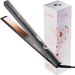Golden Curl Hair Straightener Flat Iron Styler - 5 Year Peace of Mind - 2 in 1 Portable Hair Styling Tool with Coated Floating Plates for Straightening & Curling at Home or Travel
