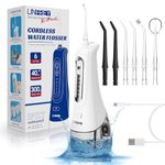 Water Flosser Cordless Dental Pick for Teeth Clean,IPX7 Waterproof DIY 4 Mode Professional Oral Irrigator with 300ML Tank, Oral Gums Care Irrigate Jet