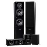 Fluance Elite High Definition Surround Sound Home Theater 5.0 Channel Speaker System Including Floorstanding Towers, Center Channel and Rear Surround Speakers - Black Ash (SXHTB-BK)