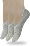 Eedor No Show Socks for Women - Non Slip & Low Cut Invisible Socks - Soft & Stretchable Cotton Blend - 3 Pack (Large)