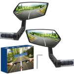 Bike Mirrors, [A Pair] Diyife 360˚ Adjustable Bicycle Mirrors for Handlebar End, HD Wide Angle Bike Rear View Mirror, Large Vision Bike Mirror Handlebar 17-21mm for ebike, Scooter, MTB