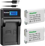 Kastar Battery (X2) & LCD Slim USB Charger for Canon NB-12L, NB12L, CB-2LG and Canon PowerShot G1 X Mark II, Canon PowerShot N100, Canon VIXIA Mini X, LEGRIA Mini X Digital Camera