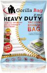 HEAVY DUTY 8 VACUUM STORAGE BAGS by Gorilla Bags. 4 Large (100x80cm), 4 Medium (60x80cm). Double Zip Seal & Unique Turbo Valve Keeps Items Compressed For Longer