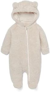 Baby Plush Long Sleeve Polar Fleece Jumpsuit With Bear Ears Baby Fleece Hooded Jumpsuit Infant Winter Outfit