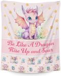 Dragon Blanket Gifts - 40x50 Inches Cute Throw Blanket for Babies, Kids, Boys & Girls - Pink Soft Fuzzy Blankets for Couch, Sofa & Bed