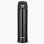Borosil Hydra Nova Stainless Steel 500 ml Water Bottle | Double Wall Vacuum Insulated | 16 Hours Hot & 18 Hours Cold | Leakproof, BPA Free | 1 Year Warranty, Black