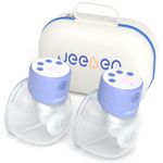 Jeeber Wearable Breast Pump Electric - Double Breast Milk Pump Hands Free with 19/21/24mm Flanges & Handbag, Smart LCD Display, Low Noise, Optimum Comfort, BPA Free,2pcs-S12【Hospital Grade Breast Pump