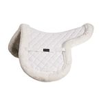 Equinavia Eidsvoll Shaped English Saddle Pad for Show Jumping with Ultra Fleece Trim - White - L