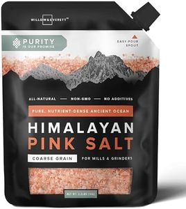 Willow & Everett Himalayan Pink Salt – Coarse Grain for Grinder Refill, 2.2lb / 1kg – Easy Pour Spout, Non-GMO – Kosher Rock Salt for Cooking