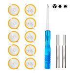 IWANGDO CR2025 Buttons with Tongue Compatible with Game Boy Color, Blue, Red, Gold, Silver, Crystal, with Tri-Wing Screwdriver
