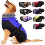 IECOii Extra Warm Dog Coat Reflective Adjustable Dog Jacket Dog Winter Coat with Buckle Fleece Turtleneck Dog Jacket for Cold Weather Soft Winter Coat for Small Medium Extra Large Dogs