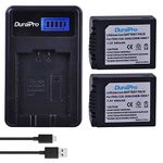 DuraPro 2Pcs CGA-S006E CGR-S006 Battery + LCD USB Charger for Panasonic Lumix DMC-FZ18,DMC-FZ28,DMC-FZ7,DMC-FZ8,DMC-FZ30,DMC-FZ30K,DMC-FZ35 Camera Battery