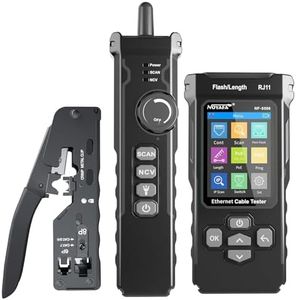 NOYAFA NF-8506 Network Cable Tester with RJ45 Crimp Tool, IP Scan Ping Test | CAT5 CAT6 Network Tester,Poe Network Rate Test, Port Flashing, RJ45 RJ11 Ethernet Cable Tester with Crimper Stripper