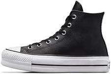 Converse Women's Chuck Taylor All Star Lift Clean HIGH TOP Sneaker, Black/White, 6.5 M US