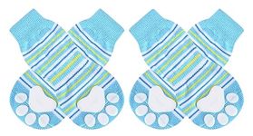 KUTKUT Dog Socks to Prevent Licking for Hardwood Floors - Socks for Small Medium Large Dogs - Double Side Grips Traction Control Non Skid Anti Slip Socks for Puppy Doggie Senior Dog (Size: S)