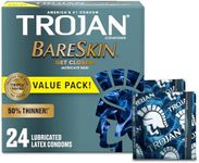 Trojan Bareskin Thin Premium Lubricated Condoms - 24 Count