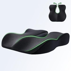 Seat Cushion Comfort Pro Memory Foam for Sciatica, Tailbone Pain Relief – Ergonomic Design for Office Chairs, Car Seats, and Gaming Chairs – Ultimate Comfort, Support for All-Day Use