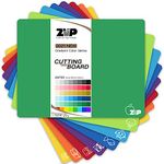 ZVP Flexible Plastic Cutting Board Mats Set of 8, Colorful Chopping Boards with Food Icon for Kitchen, Non-Slip Back, Non Porous, BPA Free, Dishwasher Safe