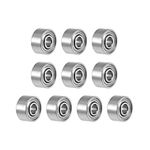 uxcell 681XZZ Deep Groove Ball Bearings 1.5mm Inner Dia 4mm OD 2mm Bore Double Shielded Chrome Steel Z2 10pcs