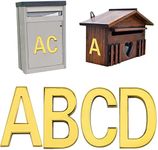 Woration 2 Inch A - D Self Adhesive Mailbox Letters Alphabet Stcikers Door Address Number Signs for Hotel Room Apartment Office Residence House Cars Trucks Gold Decoration 10 Pcs