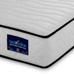 BEDZONLINE Memory Foam & Coil Spring Mattress - 5ft Double | 20cm Thick Hybrid Memory Foam & Open Coil Spring | Body Support, Spinal Alignment & Pressure Relief | UK Made & Hypoallergenic