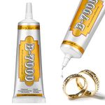 B 7000 Fabric Glue with Precision Tips, Upgrade Industrial Strength Adhesive B-7000 Glue Clear for Jewelry Crafts DIY, Metal, Stone, Rhinestone Gems Gel, Glass, Fabric, Cell Phone Repair (50 ML)