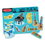 Melissa & Doug Musical Instruments Sound Puzzle - Wooden Peg Puzzle (8 pcs) | Wooden Peg Chunky Baby Puzzle, Music Learning Toys, Musical Sound Puzzles For Toddlers And Preschoolers Ages 2+