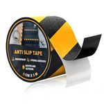 IONCAT Anti Slip Tape Yellow and Black, Grip Tape High Traction Strong Adhesive, Non Slip Tape for Steps Outdoor & Indoor, Safety Hazard Warning Tape Stair Treads, 5 CM x 5 M