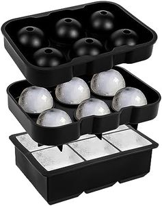 Albert Austin Set of 2 Ice Cube Trays with Lid Silicone Trays Ice Ball Maker Space Saving Ice Trays for Freezer Groove Design Ice Cube Moulds Reusable Non Breakable Ice Trays for Cocktails Milk