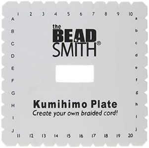 The Beadsmith Square Kumihimo Disk, 6 inch Diameter, 3/8” Thick Dense Foam, Jewelry Tools for Braiding, 1 disks