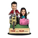 Foto Factory Gifts caricature personalized gifts for Friends Couple on bike (wooden 8 inch x 5 inch) CA0316