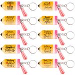 30 Pcs Teachers Appreciation Gifts Bulk Teacher Keychain Pencil Charms Teacher Keychain Acrylic Keychain with Tassel Pencil Key Chains for Teacher Gifts in Bulk