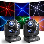 FODEXAZY 2Pcs 150W Moving Head Light 8 LEDs RGBW 360°Rotation Stage Light DMX 512 14CH with Sound Activated Moving Head Beam Light for Disco Wedding Parties Live Show Bar Christmas