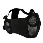 Aoutacc Airsoft Mesh Mask, Half Face Mesh Masks with Ear Protection for CS/Hunting/Paintball/Shooting