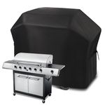 Funshot Large BBQ Covers Waterproof with Velcro,Gas Barbecue Cover,420D Oxford Fabric Outdoor Barbecue Gas Grill Cover, Windproof, UV Resistant & Rip-Proof/Black,183x66x130cm