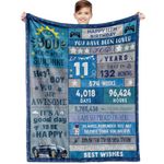 Xinvery 11th Birthday Gifts for Boys,11th Birthday Decorations Boys 11 Year Old Boy Birthday Gifts Happy Birthday Gifts Blankets Best Gifts Ideas for Teen Boy Throw Blankets 50"X60"