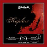 D'Addario Kaplan Golden Spiral Solo Violin String - Single E String - K301W - Violin Strings - 4/4 Scale, Medium Tension, Loop End