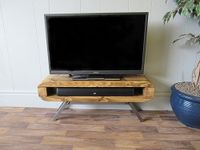 Retro tv stand, narrow tv unit rustic industrial 120 cm