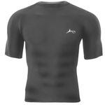 PROSHARX Half Sleeve Compression T-Shirt - Men's Athletic & Sports Tights for Fitness (Medium, Grey)