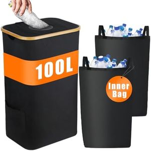 Famolay Recycling Bin for Kitchen Indoor Home, Large 26 Gallon 100L with Lid