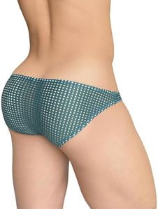 sexy mens underwear string gay for bottom Briefs G-String sissy thong wrap buttocks mesh ventilate XXL Turquoise