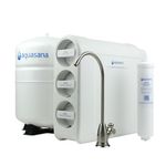 Aquasana SmartFlow Reverse Osmosis Water Filter System - High-Efficiency Under Sink RO Removes up to 99.99% of Fluoride, Arsenic, Chlorine, and Lead - Brushed Nickel Faucet