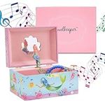 Jewelkeeper Musical Jewelry Box for Girls, Underwater Mermaid Jewelry Boxes, Over The Waves Tune & Spinning Mermaid Doll, Girls Gifts Music Box