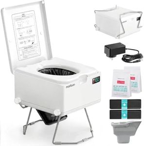 Modiwell Dry Flush Toilet – Waterless, Odorless, Self-Contained | Rechargeable Portable Toilet for RVs, Van, Boat, Tiny House, Off-Grid | Easier to Use Than Composting or Incinerator Toilets