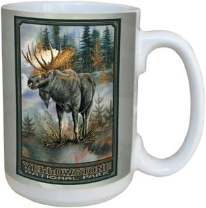 Tree-Free Greetings lm43002 Scenic Yellowstone National Park Moose by David Bartholet Ceramic Mug with Full-Sized Handle, 15-Ounce, Multicolored