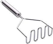 MIZOXY Stainless Steel Potato Masher - Heavy Duty Metal Ricer with Mirror Polish, Dishwasher Safe - Versatile Kitchen Tool for Mashing Potatoes, Avocados, Beans, and More - Easy to Clean and Use