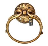 Two Moustaches Twin Peacock Design Brass Towel Hanger, Brass Towel Holder, Brass Towel Organiser, Towel Ring, Standard, Pack of 1